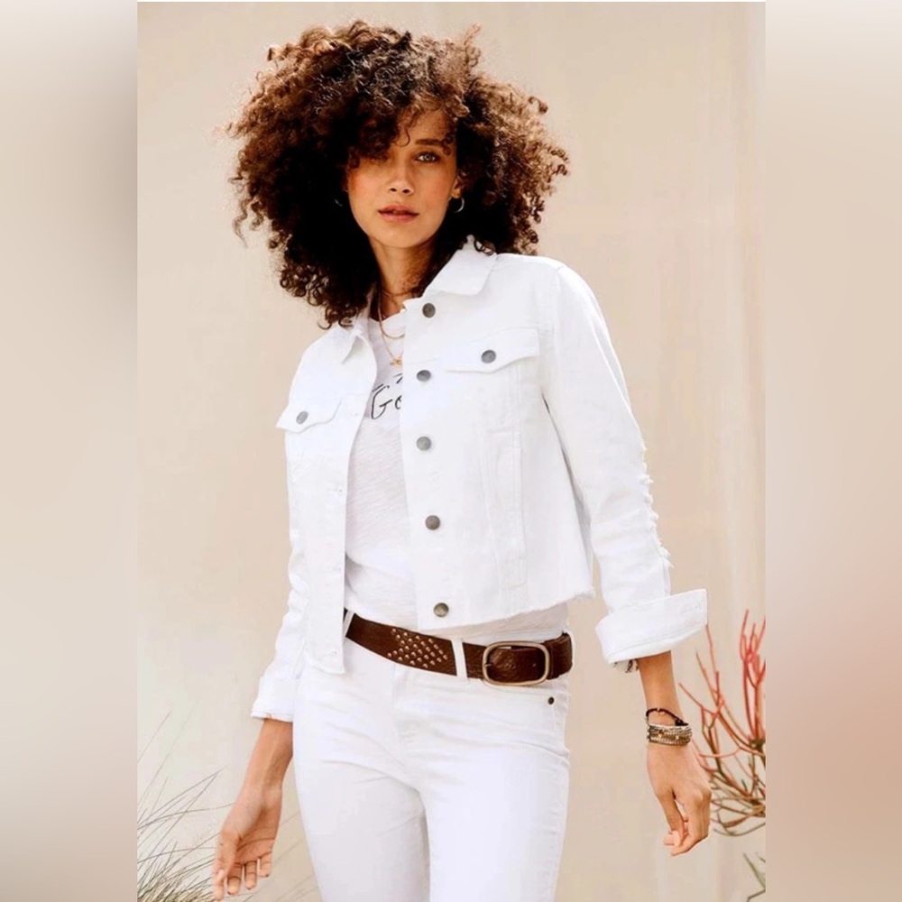 White Womans Denim Jacket